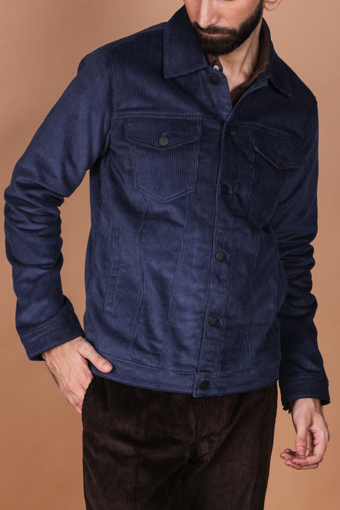 Navy Blue Wide Wale Jacket