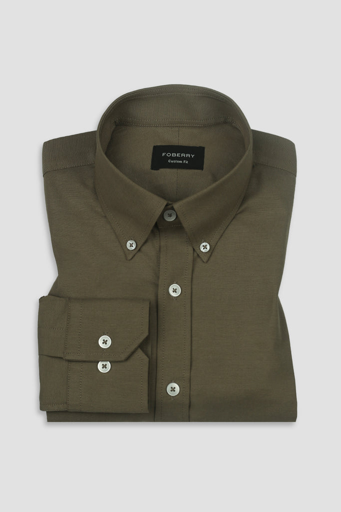 Crisp Olive Oxford Shirt