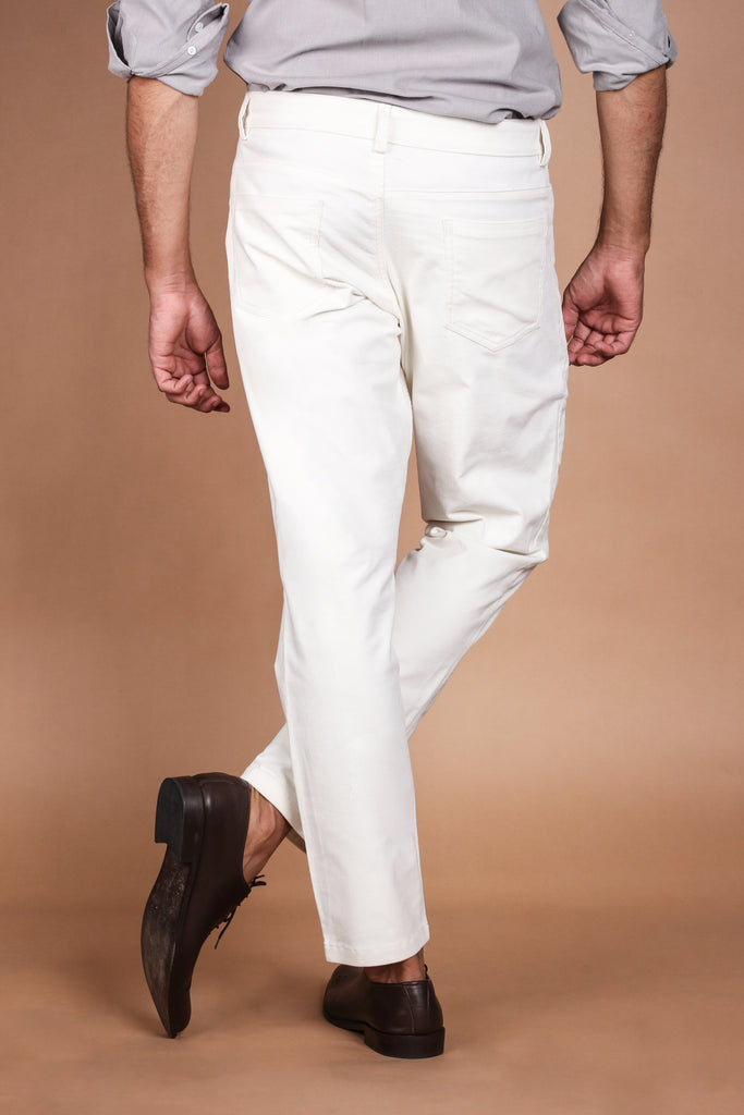 Milky White Five Pocket Corduroy Trouser