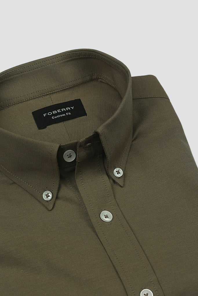 Crisp Olive Oxford Shirt