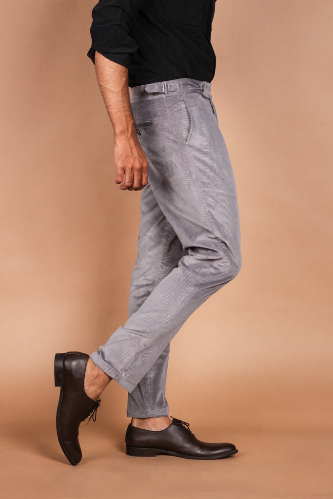 Steel Grey Wide Wale Corduroy Trouser