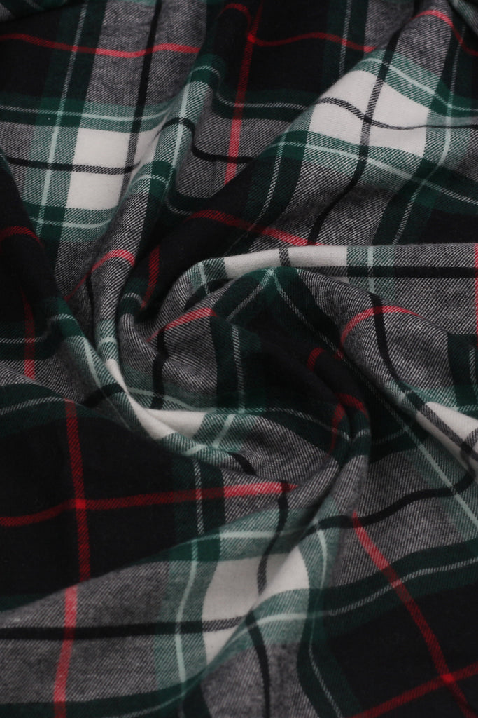 Bottle Green Madras Flannel Shirt