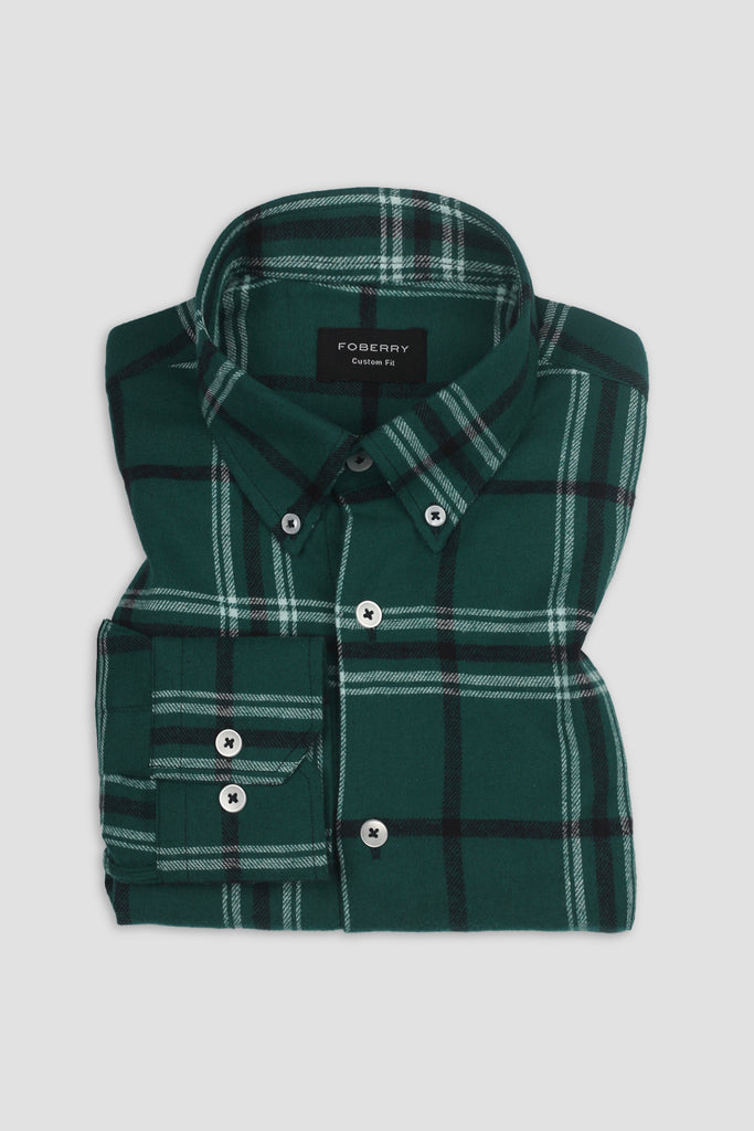 Montana Green Japanese Low Twist Flannel Shirt