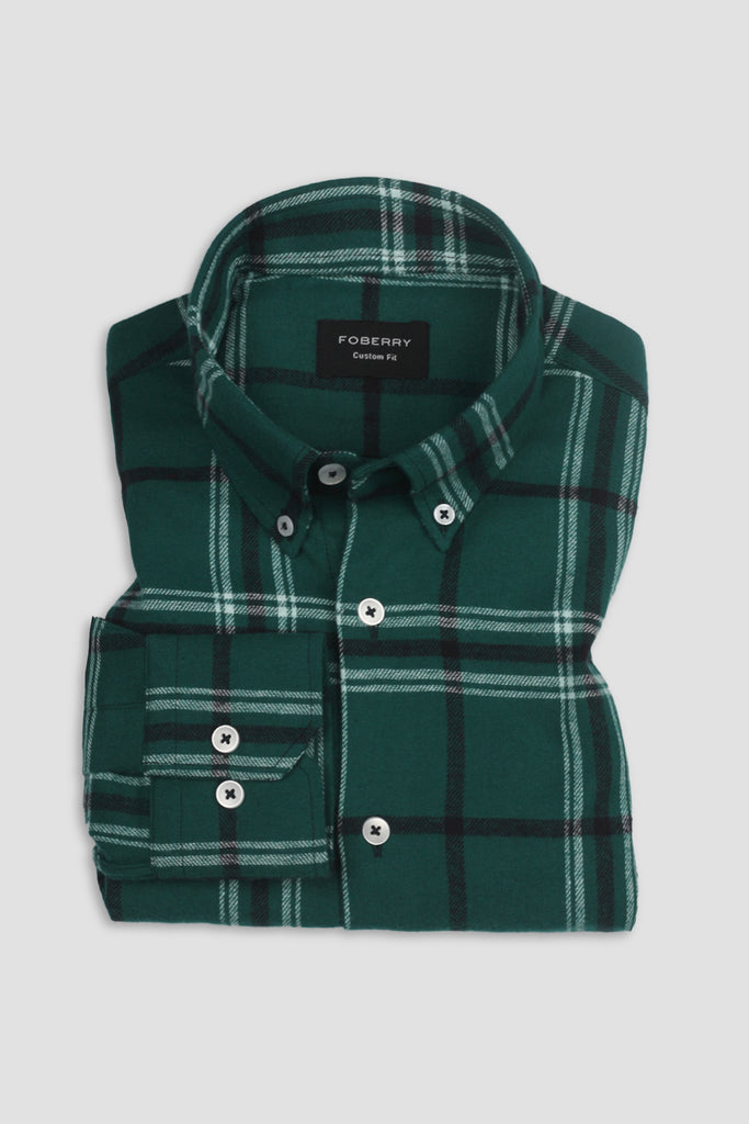 Montana Green Japanese Low Twist Flannel Shirt