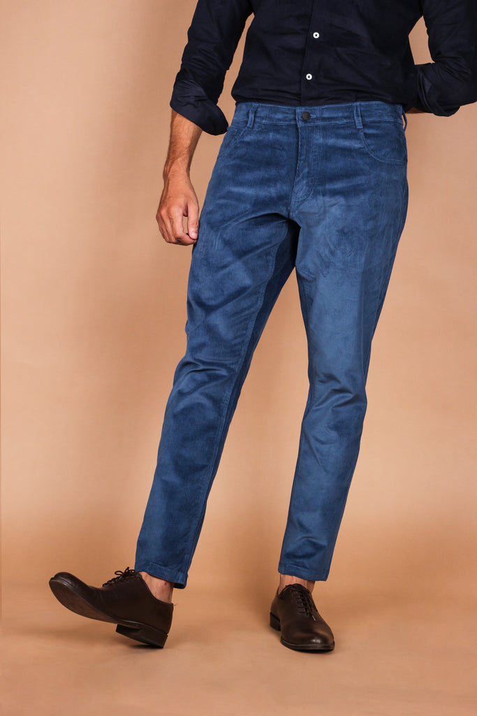 Steel Blue Five Pocket Corduroy Trouser