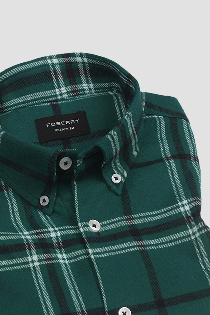 Montana Green Japanese Low Twist Flannel Shirt