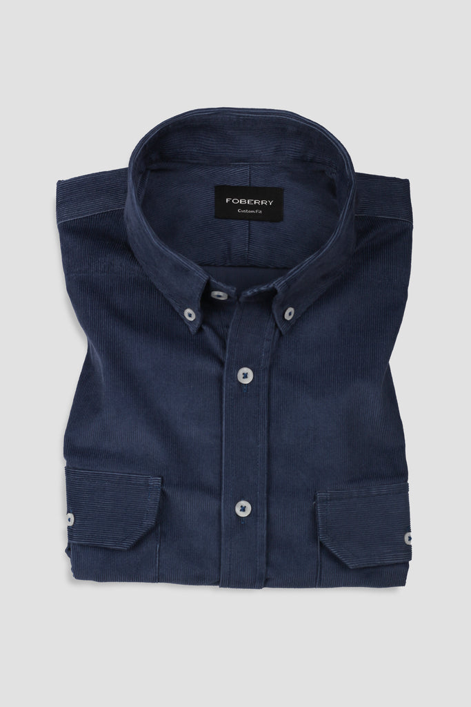 Steel Blue Corduroy Shirt