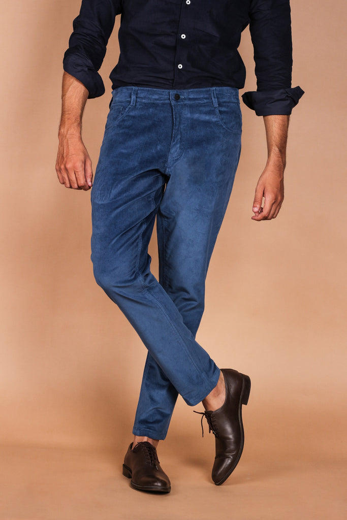 Steel Blue Five Pocket Corduroy Trouser