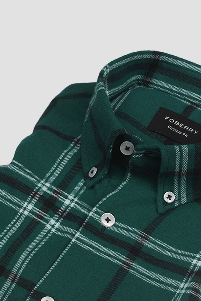 Montana Green Japanese Low Twist Flannel Shirt