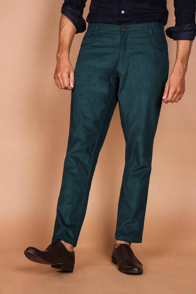 Bottle Green Five Pocket Corduroy Trouser