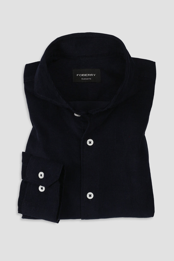 Navy Blue Corduroy Shirt