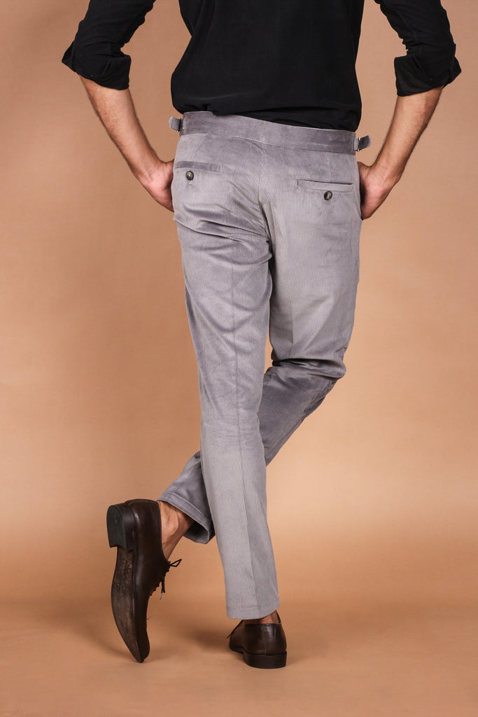 Steel Grey Wide Wale Corduroy Trouser