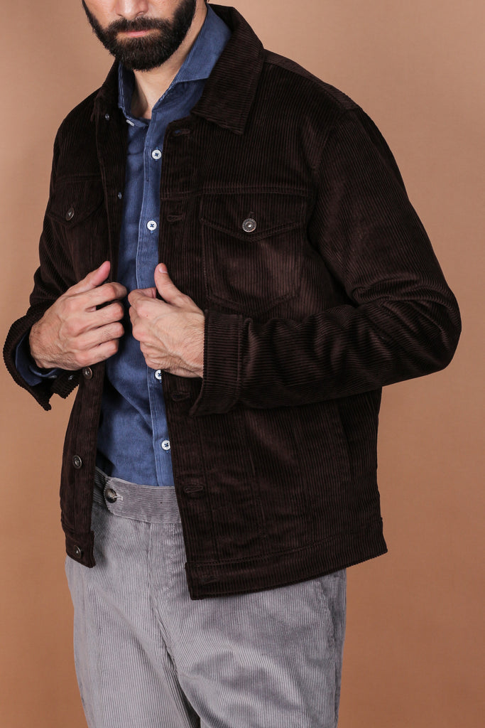 Chocolate Brown Wide Wale Corduroy Jacket