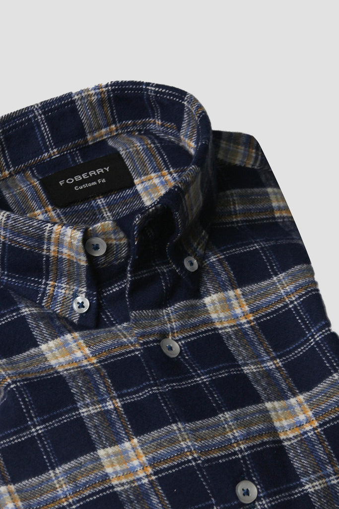 Egyptian Blue Tartan Winter Flannel Shirt