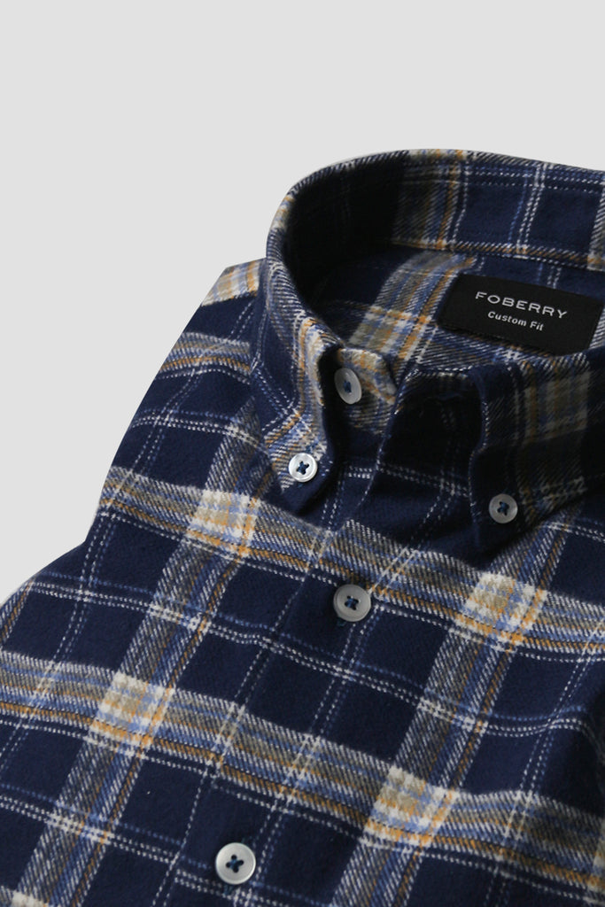 Egyptian Blue Tartan Winter Flannel Shirt