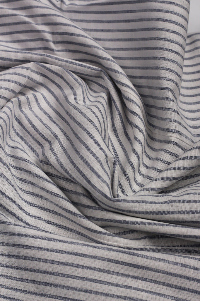 Deep Grey Striped Linen