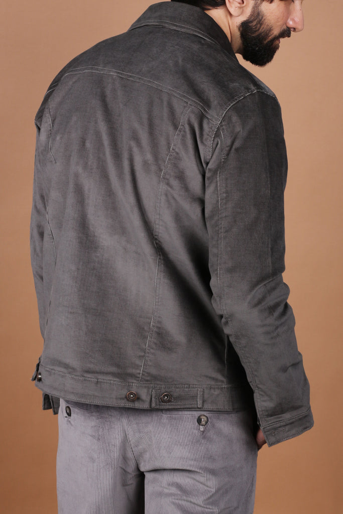 Steel Grey Wide Wale Corduroy Jacket