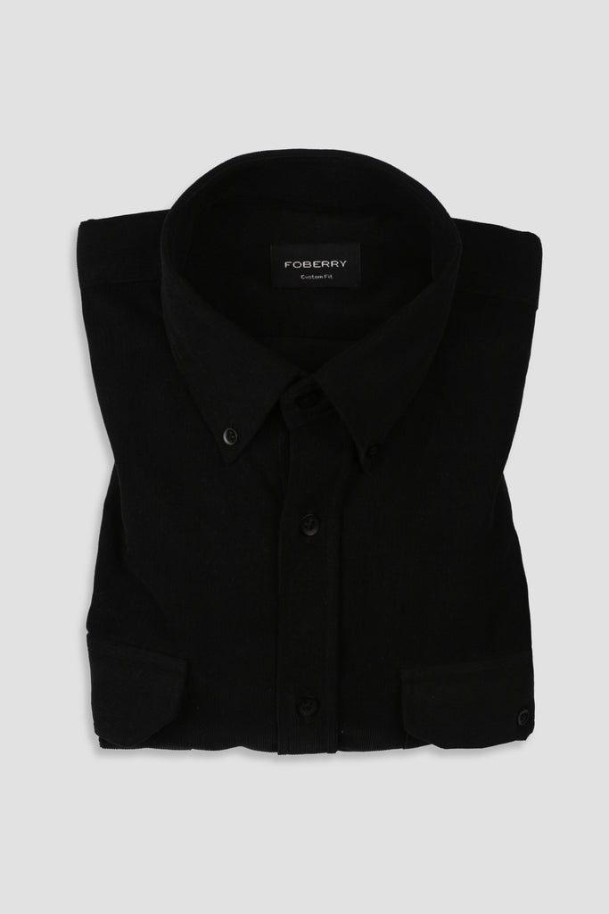 Jet Black Corduroy Shirt