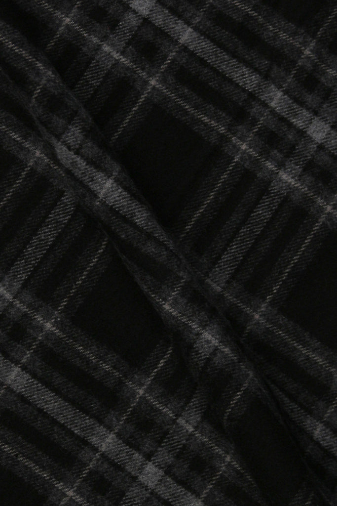 Grey Black Plaid Winter Flannel Shirt