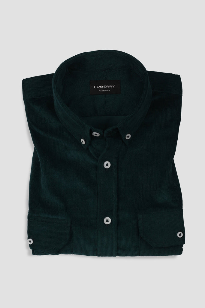 Bottle Green Corduroy Shirt