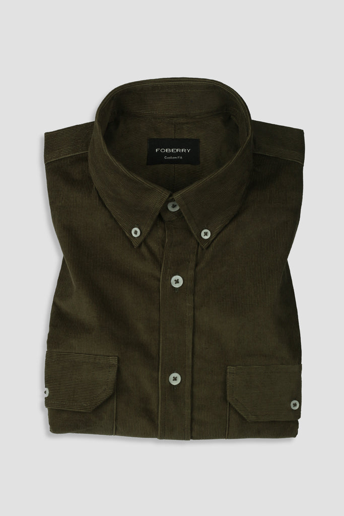 Olive Green Corduroy Shirt