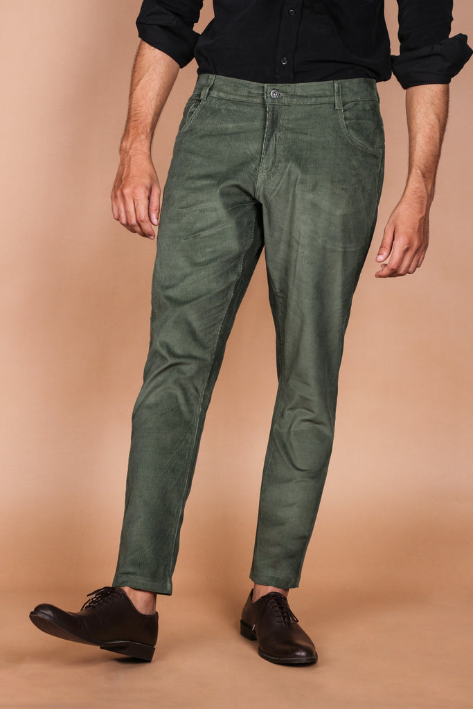 Seaweed Green Five Pocket Corduroy Trouser