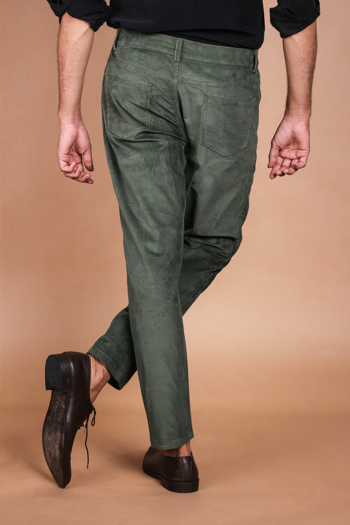 Seaweed Green Five Pocket Corduroy Trouser