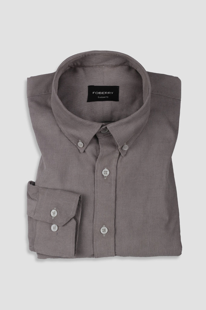 French Grey Corduroy Shirt