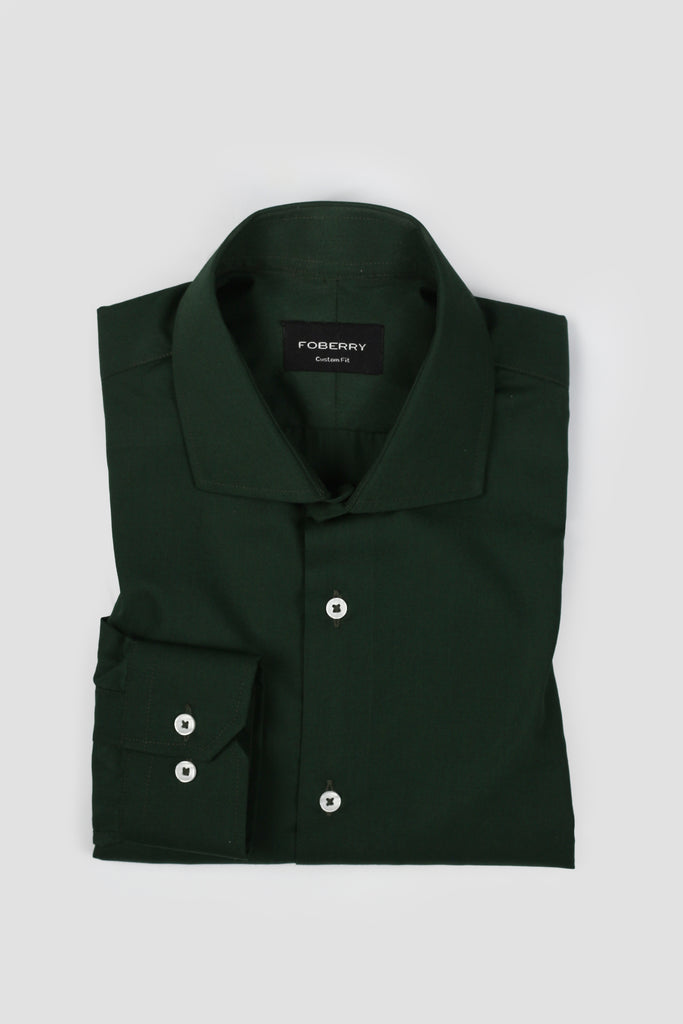 Bottle Green Poplin Shirt