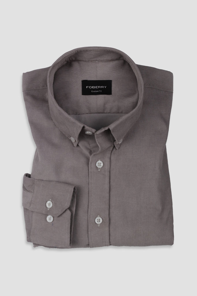 French Grey Corduroy Shirt