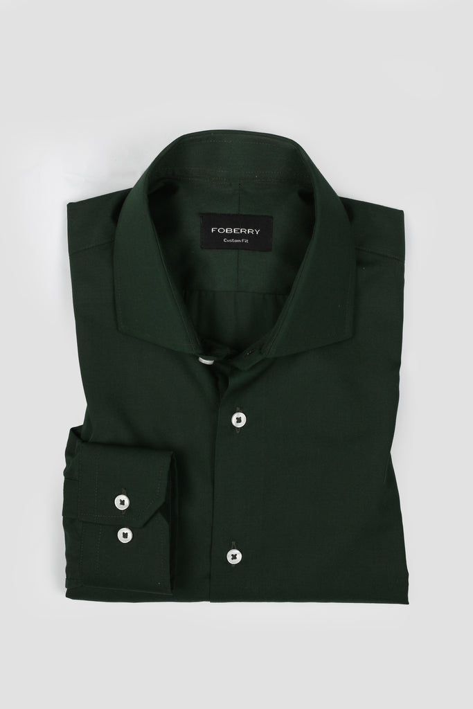 Bottle Green Poplin Shirt