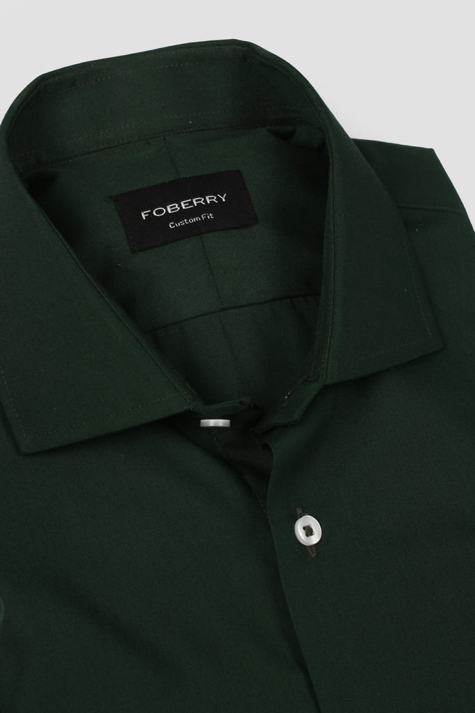 Bottle Green Poplin Shirt