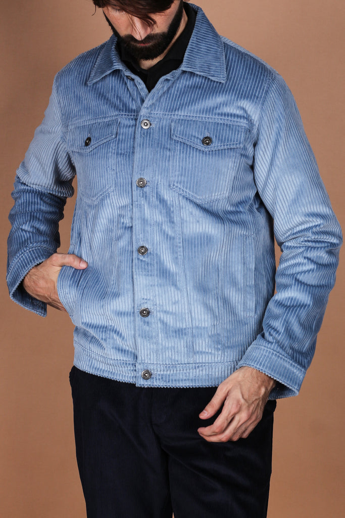 Sky Blue Wide Wale Corduroy Jacket