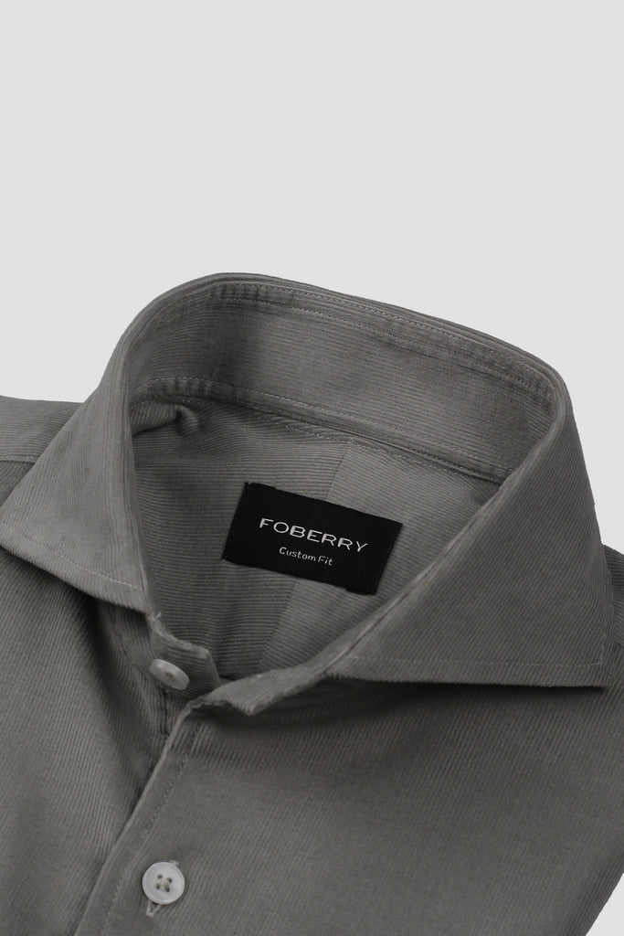 Greenish Grey Corduroy Shirt