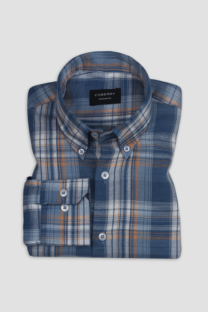 Tonal Blue Flannel Shirt