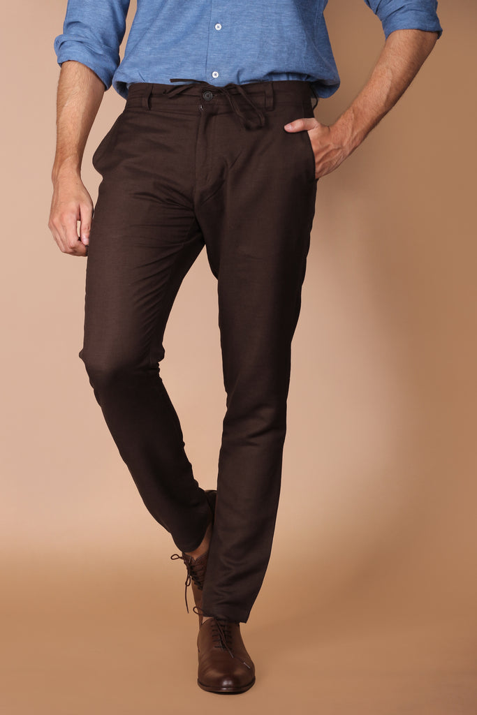 Chocolate Brown Linen Trouser