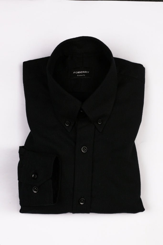 Black Brushed Winter Flannel Shirt