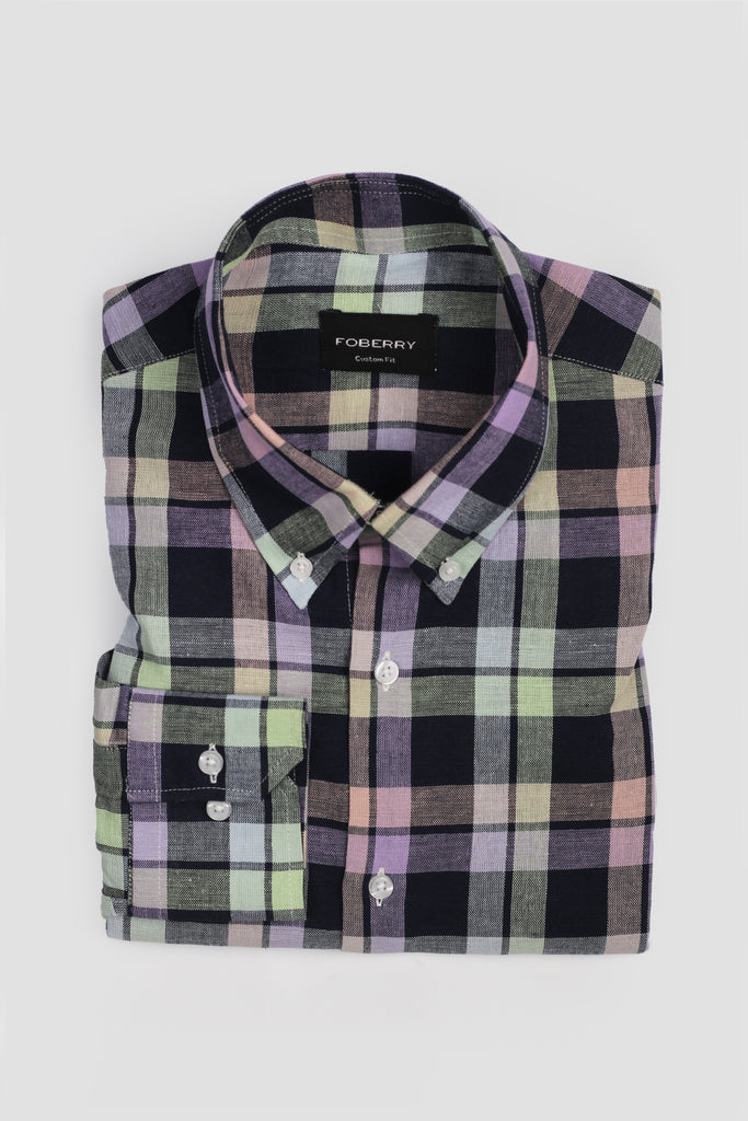 Multi Checkered Linen Shirt