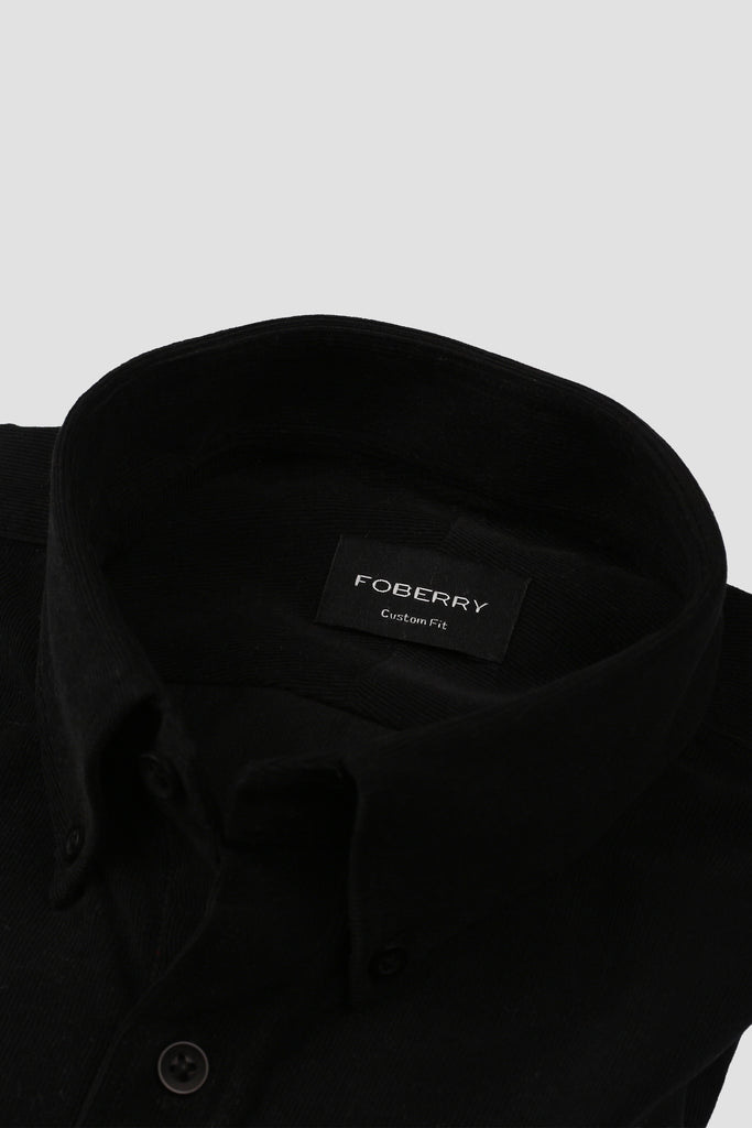 Jet Black Corduroy Shirt