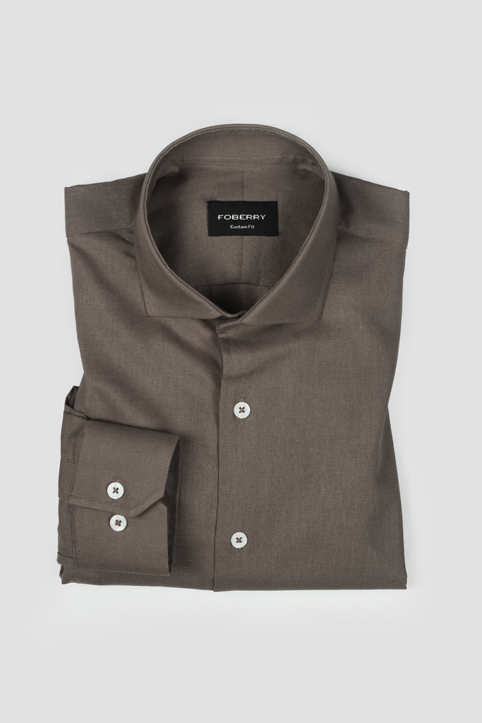 Stone Grey Irish Linen Shirt