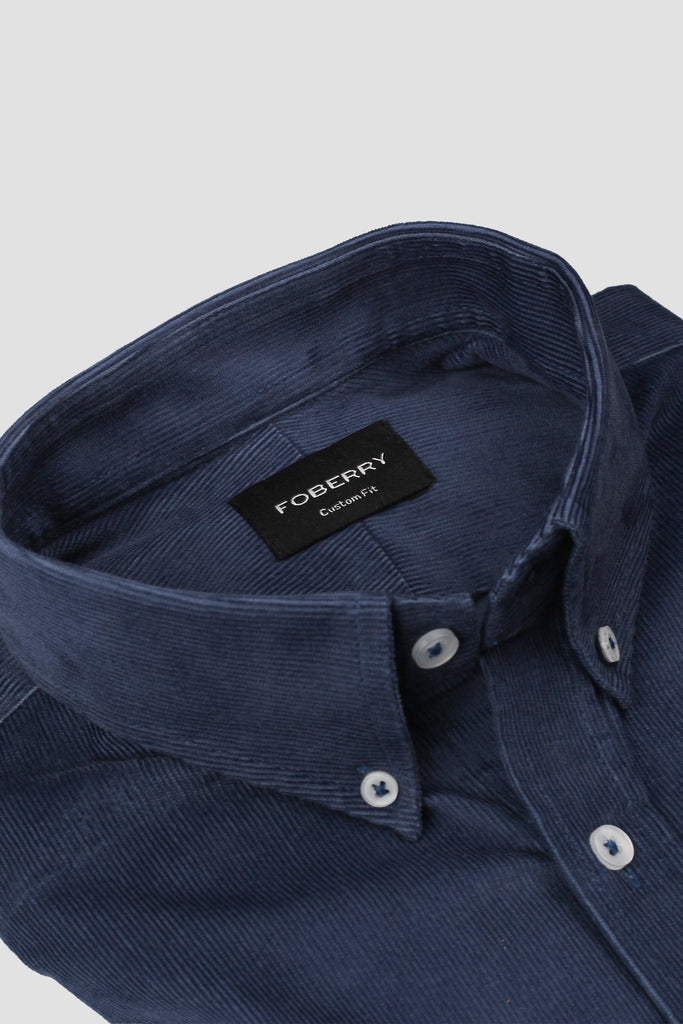 Steel Blue Corduroy Shirt