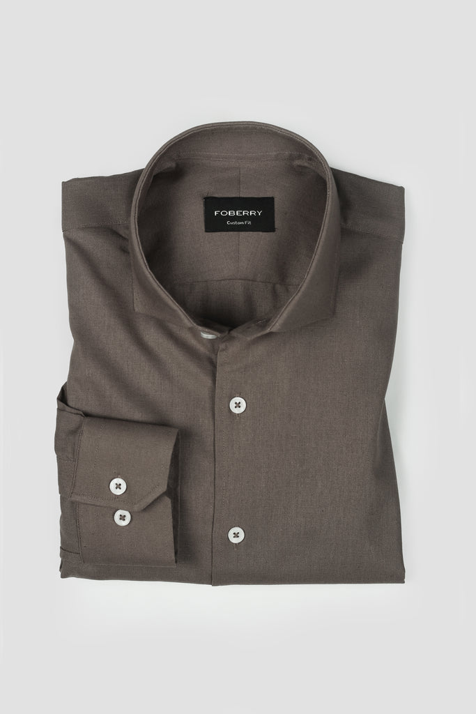 Stone Grey Irish Linen Shirt