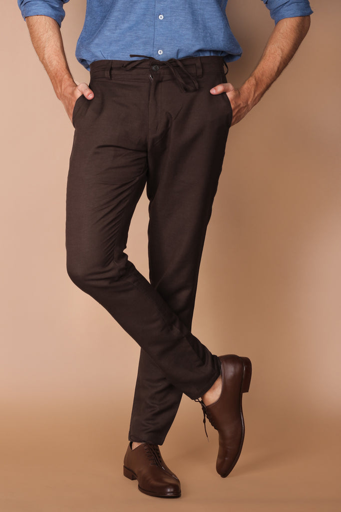 Chocolate Brown Linen Trouser