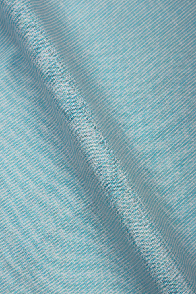 Aqua Pinstriped Irish Linen Shirt