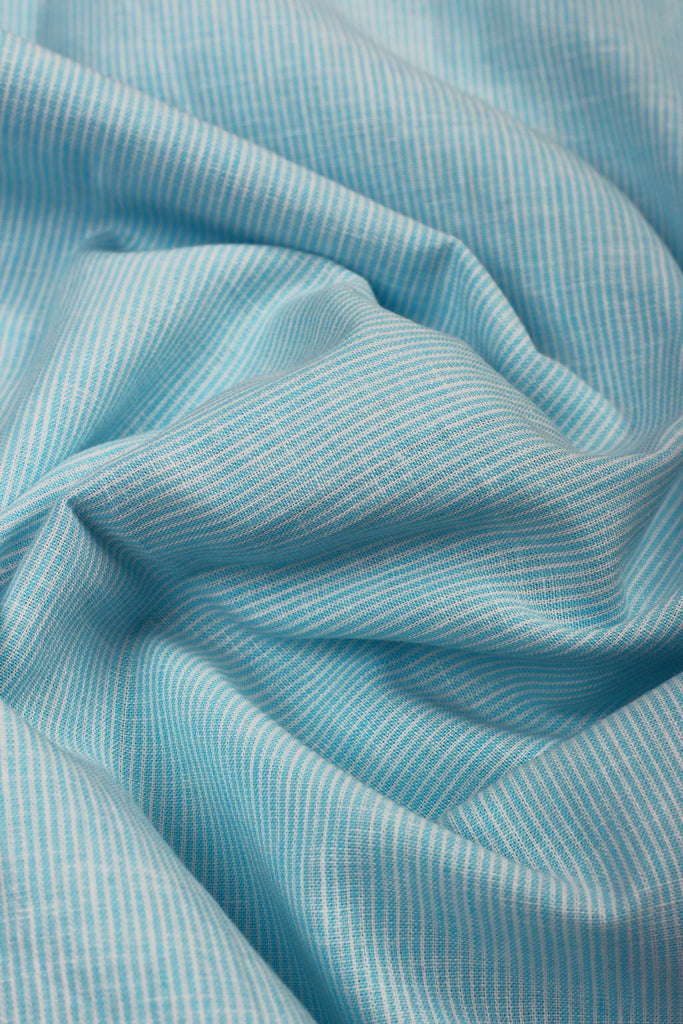 Aqua Pinstriped Irish Linen Shirt