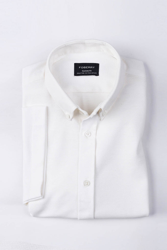 Soft White Pique Shirt