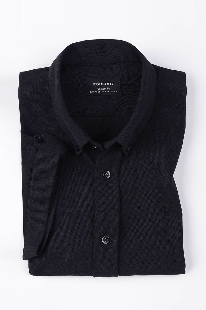 Soft Black Pique Shirt