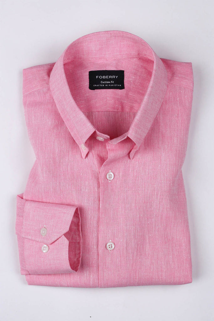 POWDER PINK LINEN SHIRT