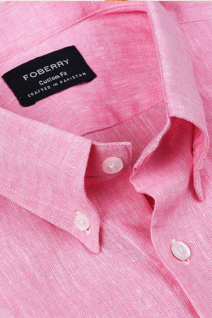 POWDER PINK LINEN SHIRT