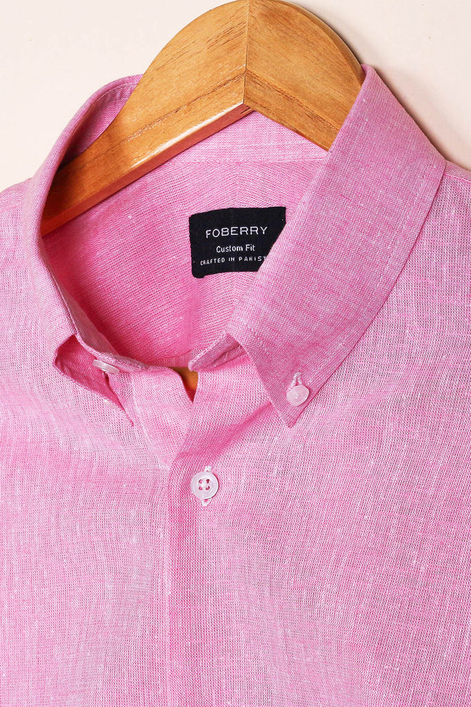 POWDER PINK LINEN SHIRT